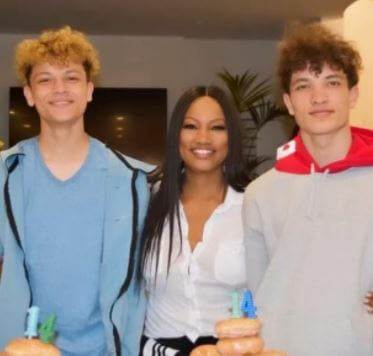 Jaid Thomas Nilon with his twin and mother Garcelle Beauvais.
